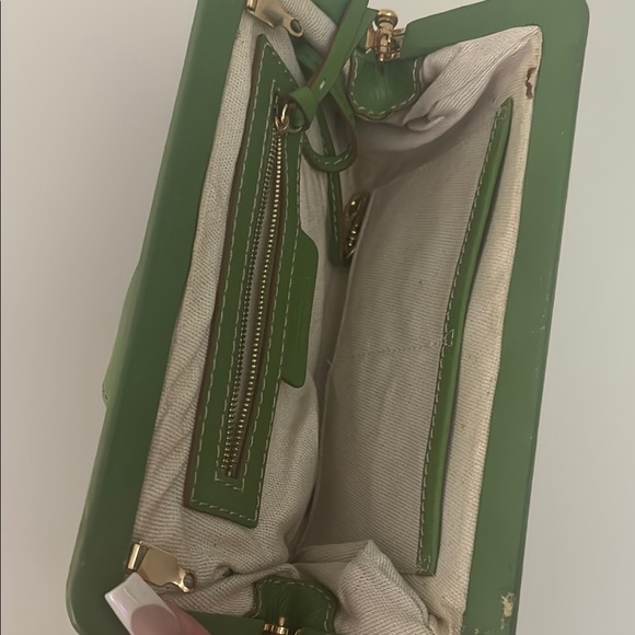 Michael Kors Green Clutch with Gold Buckle and Studs - Picture 6 of 6